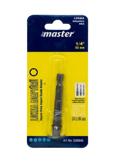 Master 530945 1/4" Lokma Adaptörü Hex Bits Saplı 65 Mm