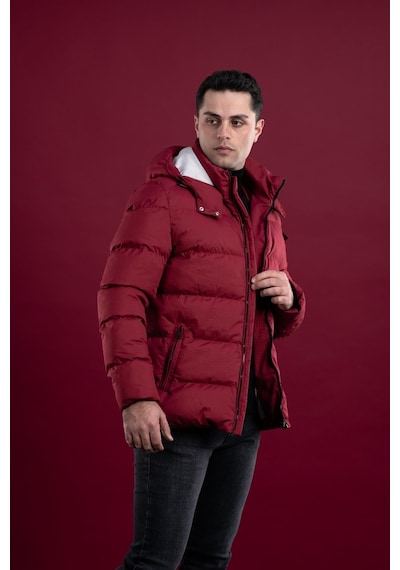Slimfit Kapşonlu Astarlı Erkek Şişme Puffer Mont 001