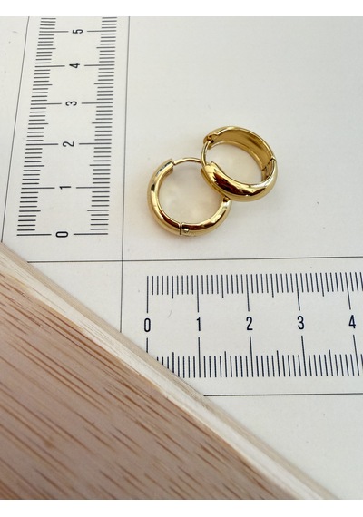 316 L Cerrahi Çelik 5mm 14mm Bombeli Çelik Halka Küpe Gold Altın