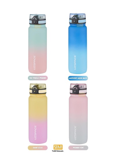 Tr Uzspace 800ml Çift Renkli Sızdırmaz Bpa İçermez Kilitlenebilir Kapaklı Motivasyonel Tritan Su Matarası Lacive Diğer