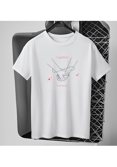 Panda Baskı Tekstil Together Tshirt Beyaz