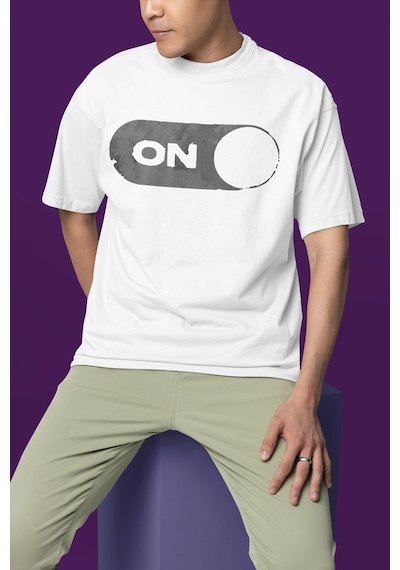 Gym Mode On Bodybuilding Fitness Sırt Baskılı Unisex Oversize Spo Beyaz