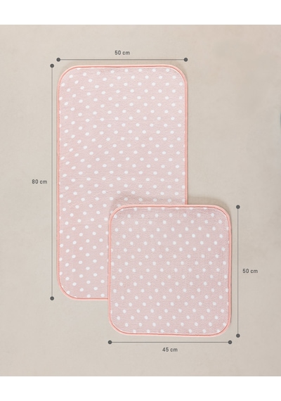 Madame Coco Brume Puantiyeli 2'li Banyo Paspası - Pembe 8684427127797 Pudra