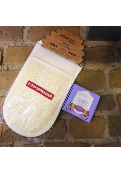 Esterya Plus Lavanta Sabunu  + Loofah Kese Havlu Eldiven Krem