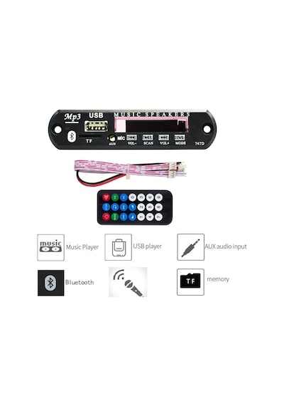 Mikrofonlu Bluetooth Araç Kiti 12 Volt Usb/sd/tf Dönüştürücü N11.444