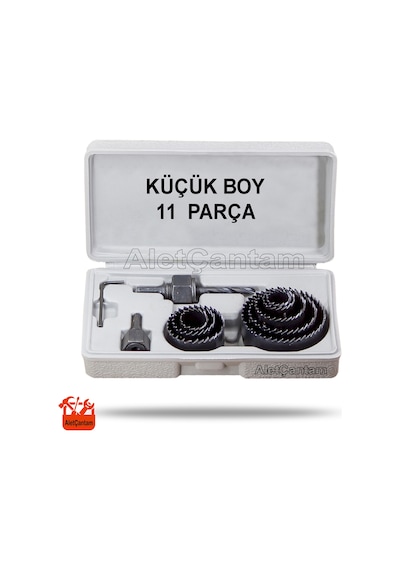 Aletçantam Matkap Ahşap Panç Seti Sunta Delik Açma Takımı Küçük Boy 11 Parça 19 - 64 MM Arası 8 Testere
