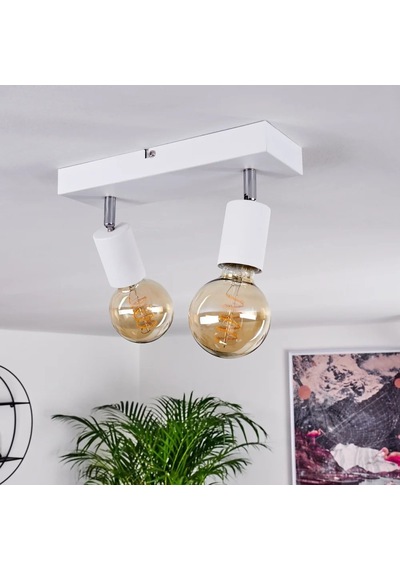 Riolight Modern Beyaz 2xe27 Mafsallı Hareketli Başlık Glop Ampul Hariç Metal Spot Avize Beyaz