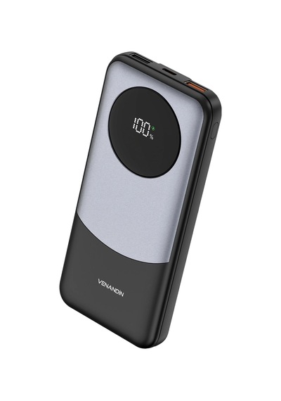 10.000 Mah Powerbank 22.5w Hızlı Şarjlı Dijital Göstergeli Taşınabilir Şarj Cihazı-1712 Siyah