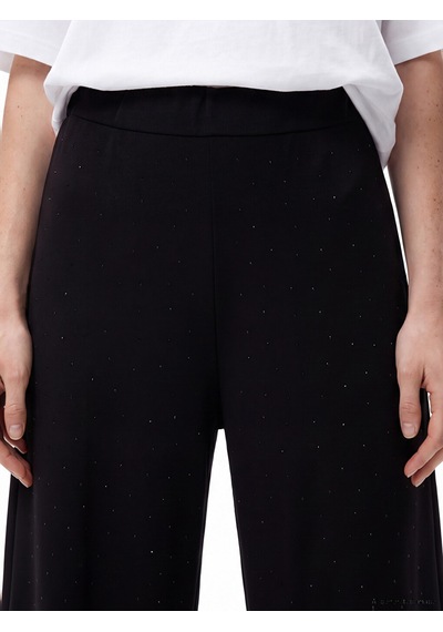 Lcw Comfort Siyah Beli Lastikli Taşlı Kadın Eşofman Altı