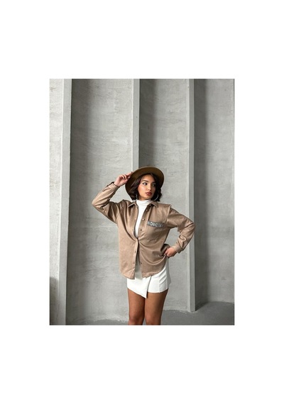 Verymoda Süet Gömlek - F1517 VİZON