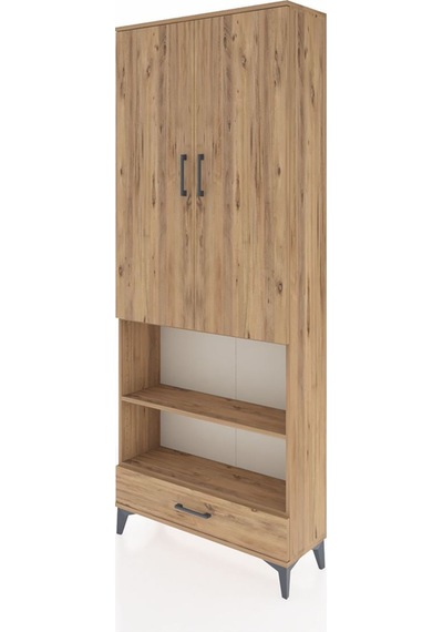 Arges Dolap 4 Raflı Tek Çekmeceli Tek Askılı 88x30x221 Çam-çam Çam