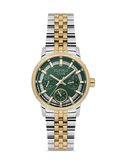 Jg.polo Club Jpc.0126 L11940m.2 Komple Çelik Çalışır Fonksiyonlu Kadın Kol Saati. Altın - Gümüş