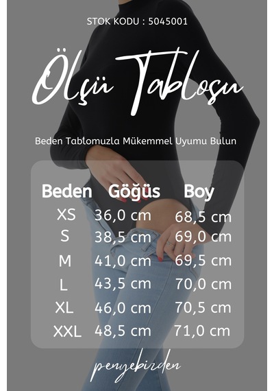 Penyebizden Kadın Viskon Boğazlı Çıtçıtlı Zıbın Body-siyah