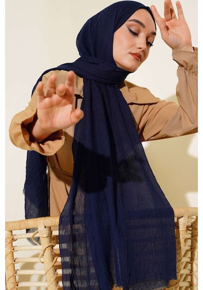 Bambu Şal Tesettür, Pamuklu, Hafif, Rahat, Şık, Yüksek Kalite, Hijab, Shawl, Original, Lux Lacivert