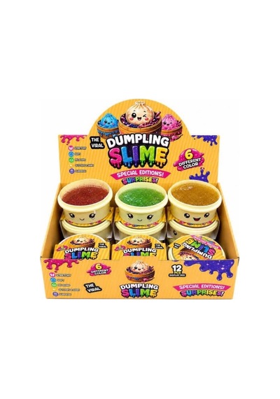 Çin Mantısı Dumpling Simli Slime Renkli Esneyen Jel Oyuncak Mavi