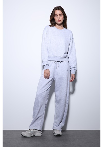 Antioch Basic Kadın Sweatshirt Ba25y920 Gri Melanj