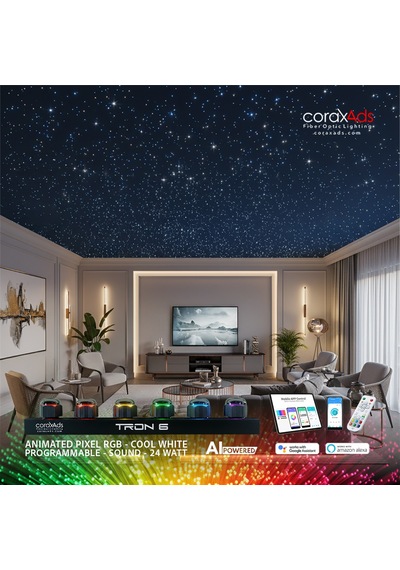 Salon Yıldız Tavan Ev Konut Fiber Optik Aydınlatma Kiti - Eko Çok Renkli