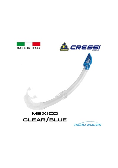 Parumarin Cressi Mexico Şnorkel Şeffaf / Mavi