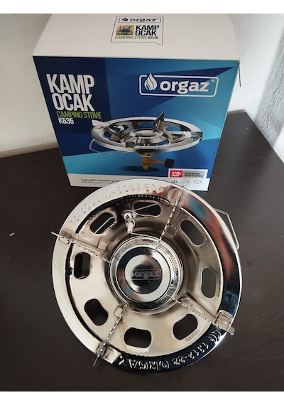 Orgaz Krom Turbo Çakmalı Kamp Ocak Gri