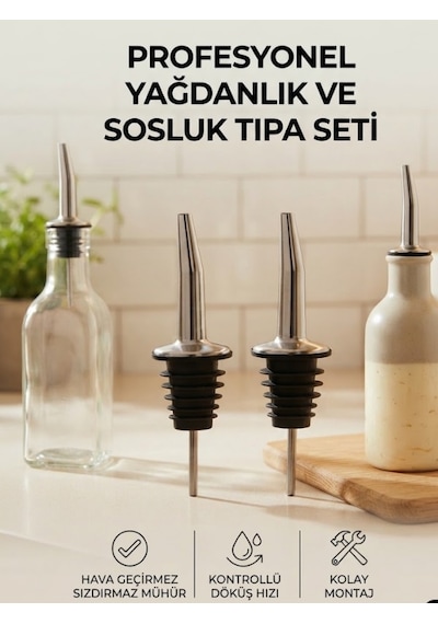 Mucit Home 2 Adet Şişe Ucu Servis Aparatı Yağdanlık Tıpa Tapa Mantar Bar Restaurant Otel İçin Renkli