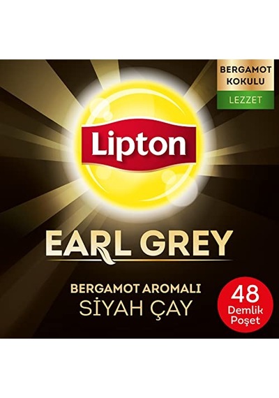 Lipton Earl Grey Bergamot Aromalı Demlik Poşet Çay 48'li Paket