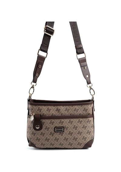 Silver Polo Sp1160 Kadın Çapraz Çanta Monogram Koyubej-kahve