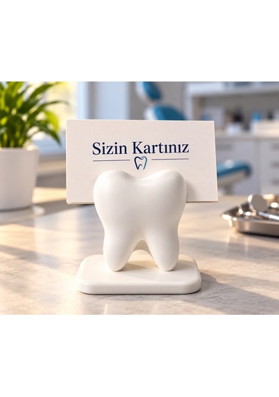 Diş Figürlü Kartvizitlik Masaüstü Kartvizit Standı Diş Hekimi Klinik Ofis Dekorasyonu