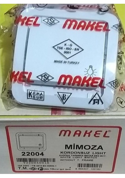 Makel Mimoza Beyaz Lıght Yaylı Anahtar - Kordonsuz