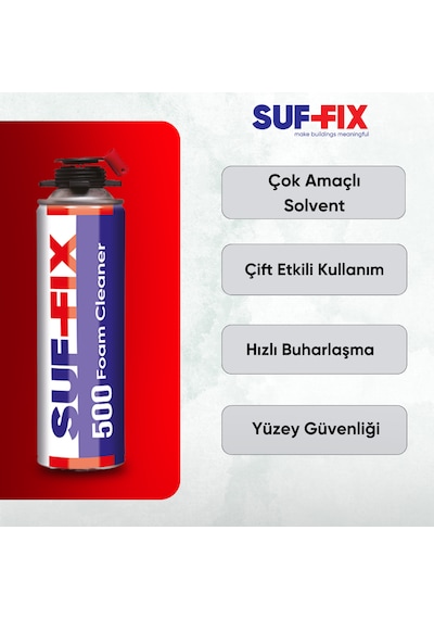 Suf-fix 500 Foam Cleaner Pu Köpük Temizleyici 500ml 12 Adet Toptan Paket