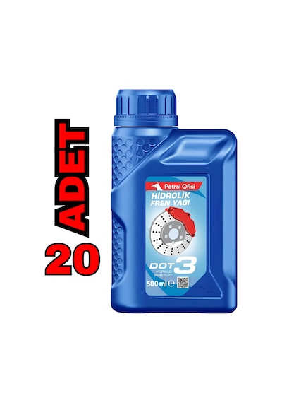 Petrol Ofisi Dot 3 Sentetik Hidrolik Fren Yağı 20 x 500 ML