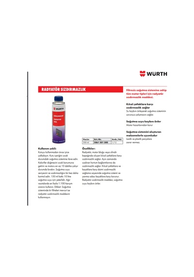 Radyatör Sızıntı Önleyici Tıkayıcı 300 Ml / 3'lü Paket
