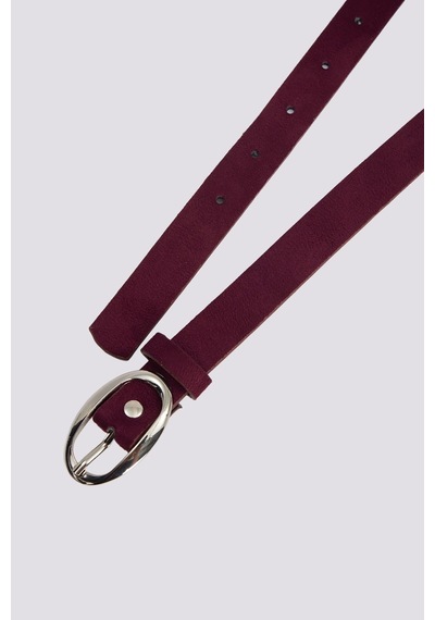 Tudors Kadın Oval Tokalı 110 Cm Standart Bordo Kemer-51475