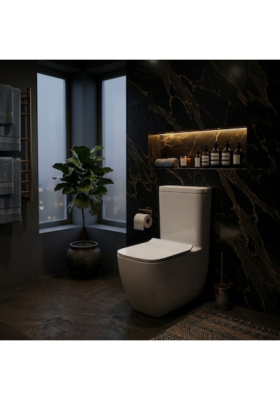 VitrA S25 Smooth Flush Kanalsız Beyaz Duvara Tam Dayalı Klozet Rezervuar Seti 9892b003-7201 Beyaz