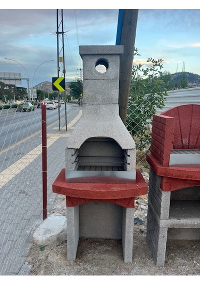 Mangal Barbekü 60 Lık Model Barbekü Gross Gri - Kırmızı