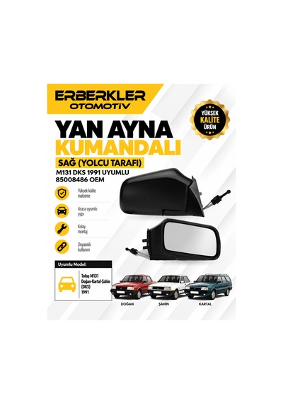 Tofaş Şahin Doğan Kartas Sağ Dış Dikiz Ayna Kumandalı 85008486 Rc - Erb1248
