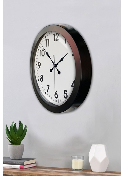 36 Cm Siyah Metal Standart Duvar Saati