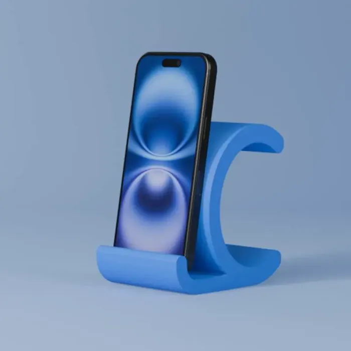 Dekoratif C Harfi Tasarımlı Masaüstü Akıllı Telefon Standı Ve Tutucu Mavi
