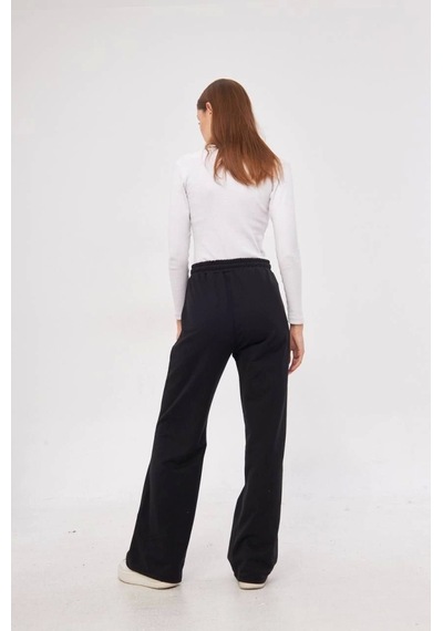 Ramımse İki Iplik Bol Paça Eşofman Pantalon - Siyah Siyah