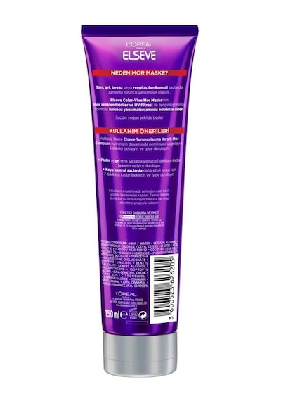Elseve Color Vive Turunculaşma Karşıtı Mor Maske 150 ML