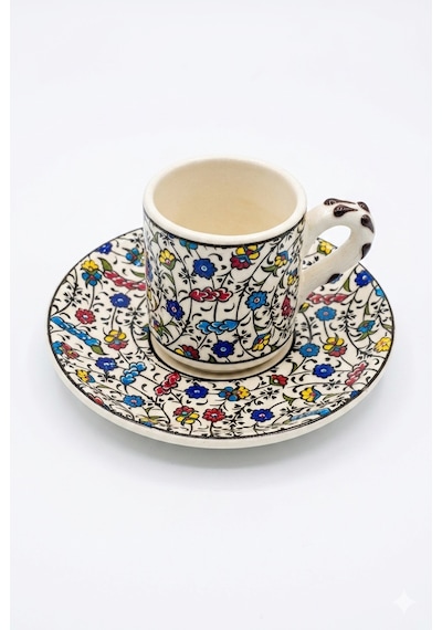 Topkapı İşi Osmanlı Fincan Set Çok Renkli