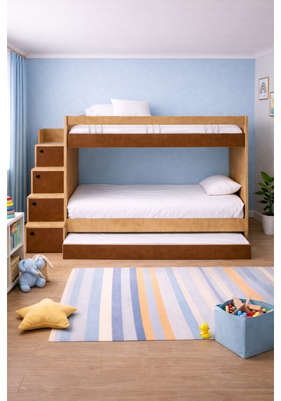 Ranza, Martin Yavrulu Ranza - Ceviz - 2 Adet Comfort Yatak 90 X 190 CM