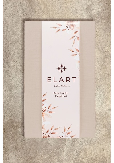 Elart Basic Lastikli Çarşaf Seti King Size 180x200+28 Bej