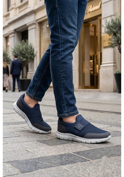 Fort 2023 Anatomik Rahat Esnek Bağcıksız Erkek Sneaker Ayakkabı Lacivert