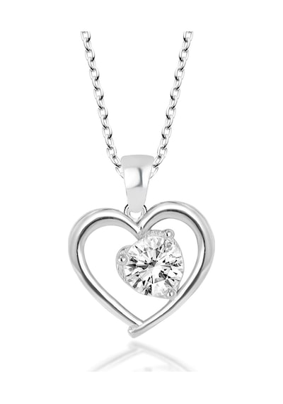 Swarovski Kalp 925 Ayar Gerçek Gümüş Swarovski Zirkon Kolye
