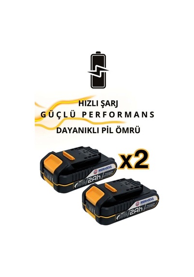 Mur-Cell MUR-PL10W Sarı 21V 2.0AH Profesyonel Çift Batarya Şarjlı Alçıpan Vidalama Sarı