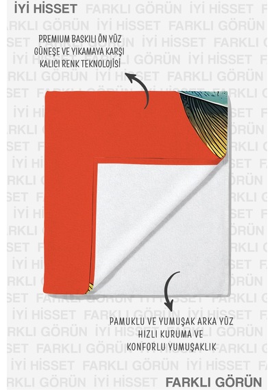 Balık Figürlü Turuncu Plaj Havlusu - Marine Modern Illustration Hızlı Kuruyan Mikrofiber Havlu Örtü Yumuşak Esinti Balık Figürlü Turuncu Plaj Havlusu - Marine Modern Illustration Hızlı Kuruyan Mikrofiber Havlu Örtü Yumuşak Esinti