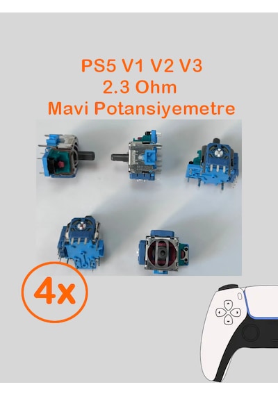 4 Adet Ps5 Analog Motoru Tüm Kollar İle Uyumlu Mavi Renk 2.3k Ohm