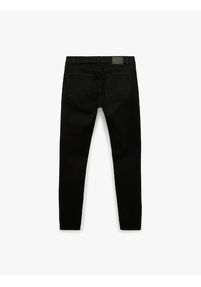Koton Pamuklu Normal Bel Cepli Skinny Push Up Denim Pantolon - Skinny Push Up Fit Jean Siyah 7wam40234nd