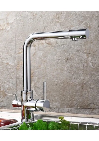 Rena Design Krom Aritmali Mutfak Eviye Bataryasi 3 Yollu L Boru Lüx Su Tasaruflu Musluk Garantili