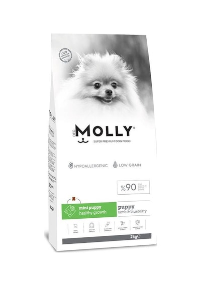 Molly Düşük Tahıllı Hypoallergenic Kuzulu Ve Yaban Mersinli Küçük Irk Yavru Köpek Maması 2 Kg
